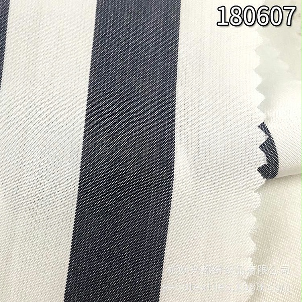180607天丝色织粗竖条纹 春夏时装衬衫工作服布料