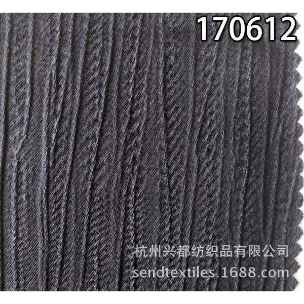 170612铜氨人丝人棉绉条 缎纹面料